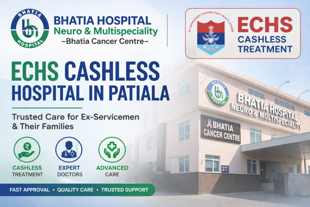 ECHS cashless hospital in Patiala Bhatia Hospital building