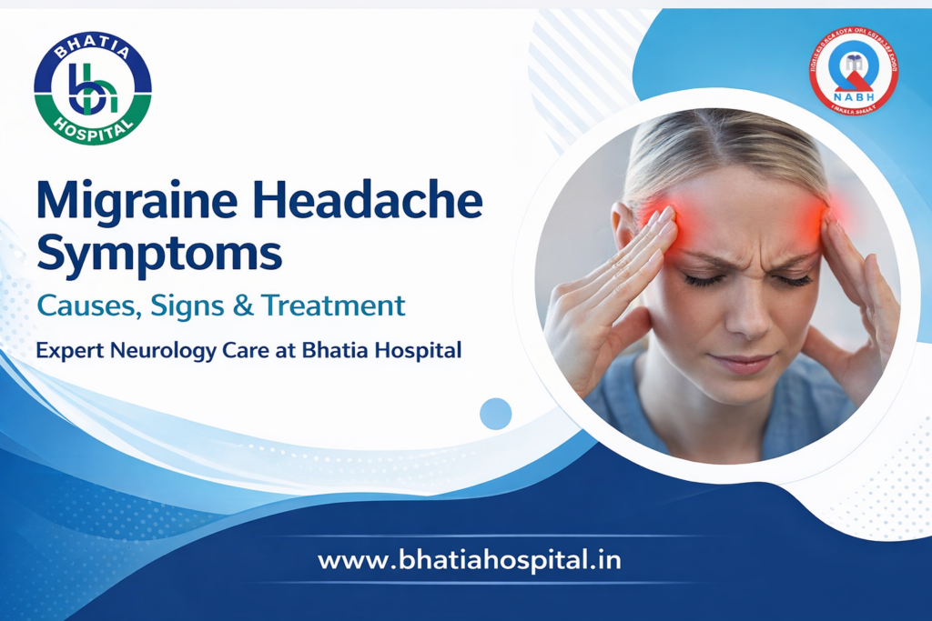 Migraine headache symptoms like severe pain and light sensitivity