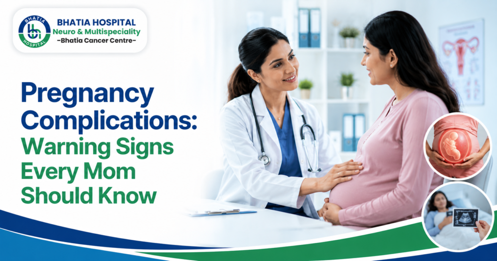 Pregnant woman consulting a gynecologist about pregnancy complications at Bhatia Hospital Patiala