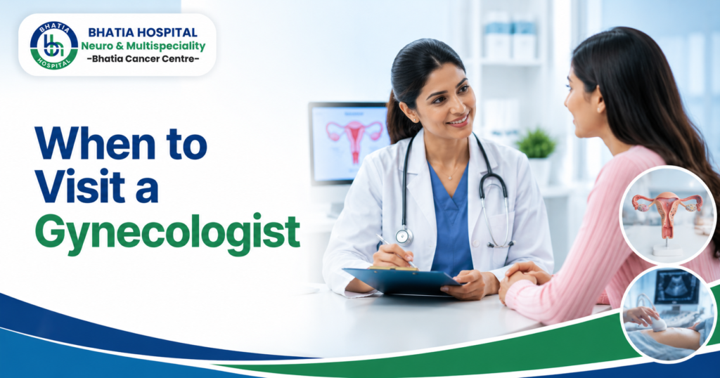 Woman consulting a gynecologist at Bhatia Hospital Patiala for routine women's healthcare and reproductive health check-up