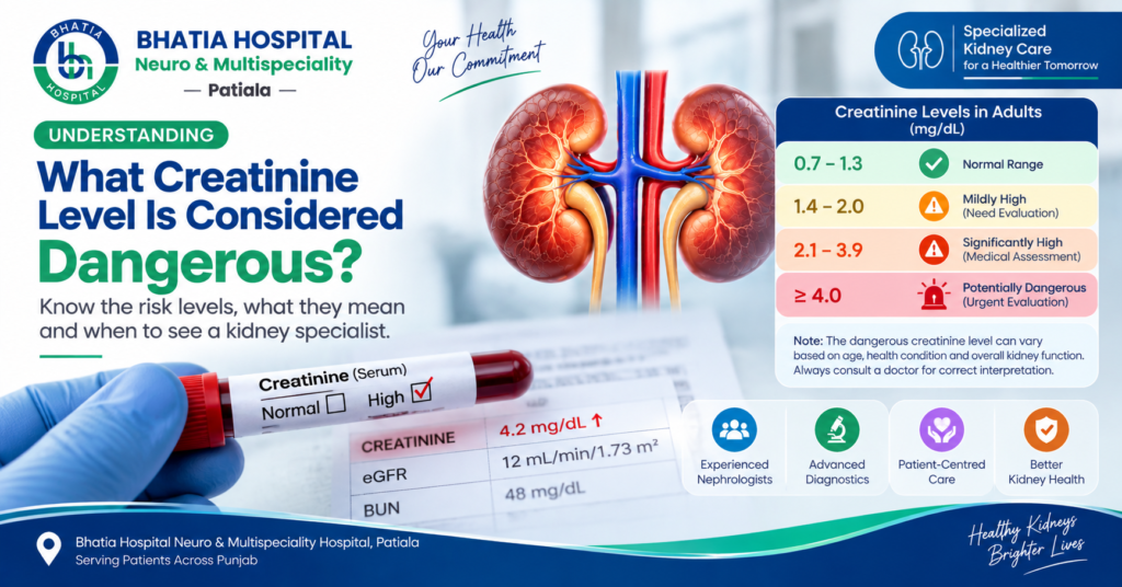 Dangerous creatinine level and kidney function explained