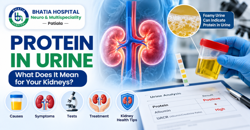 Protein in urine and kidney health showing urine testing and kidney evaluation