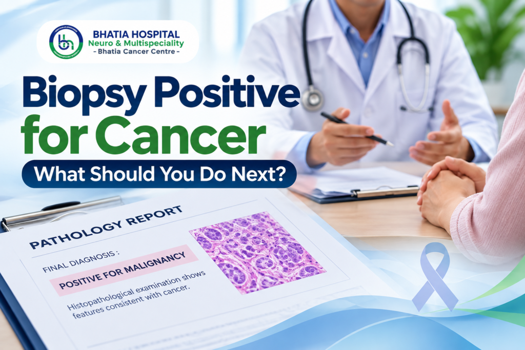 What happens after a positive biopsy showing cancer and the next steps for diagnosis and treatment