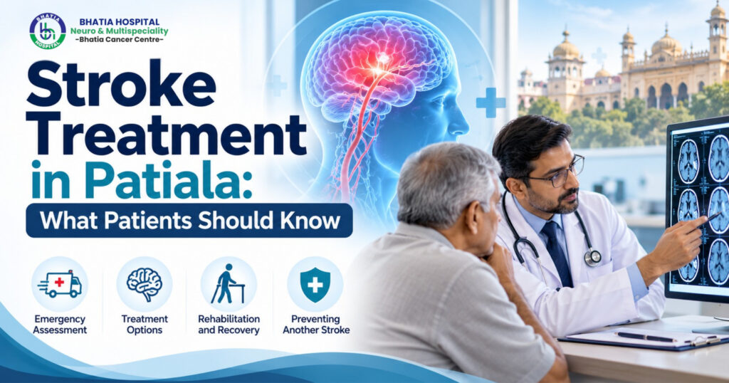 Stroke treatment in Patiala guide showing a doctor discussing neurological care with a patient